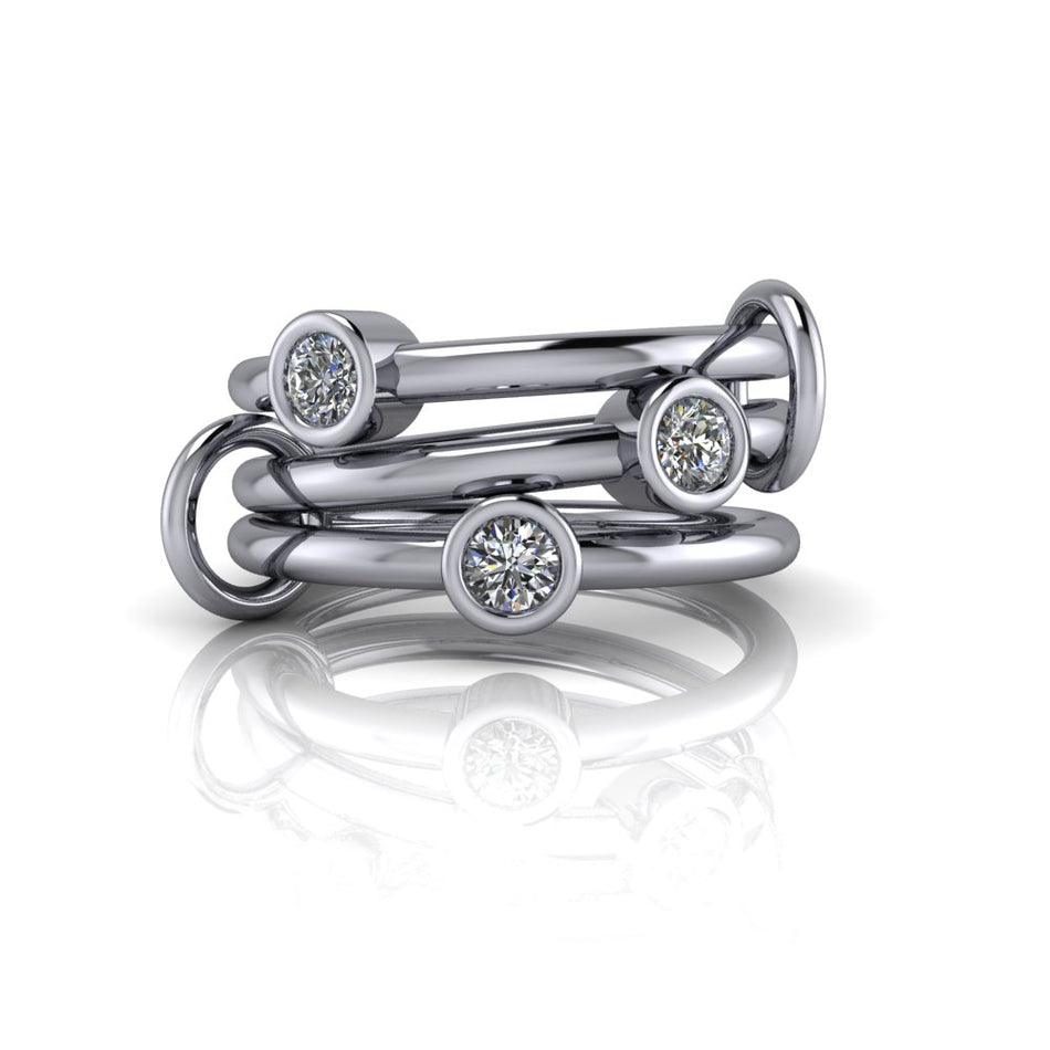 Leo Diamond Connected Rings .30 ctw