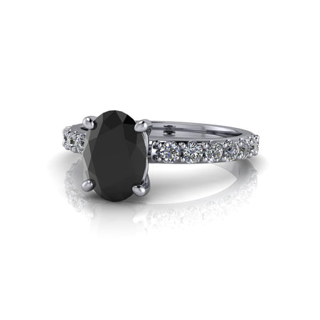 Oval Black Diamond Engagement Ring -Bel Viaggio Designs