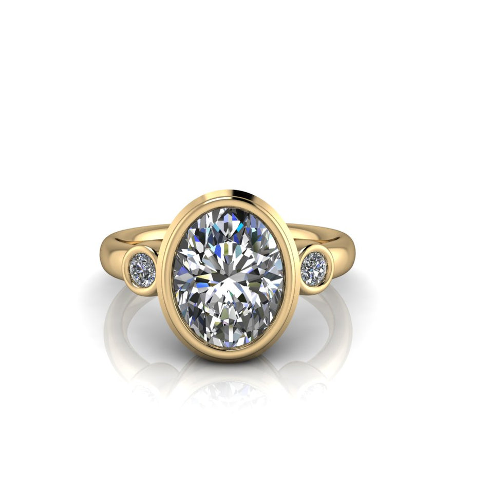 Tiffany Bezel Set Engagement Ring Lab Diamond 2.37 CTW