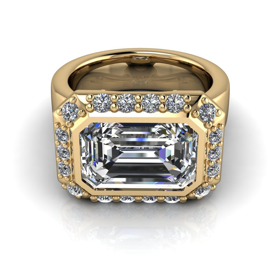 Teresa Emerald Cut Bezel Set Ring 5.55 CTW