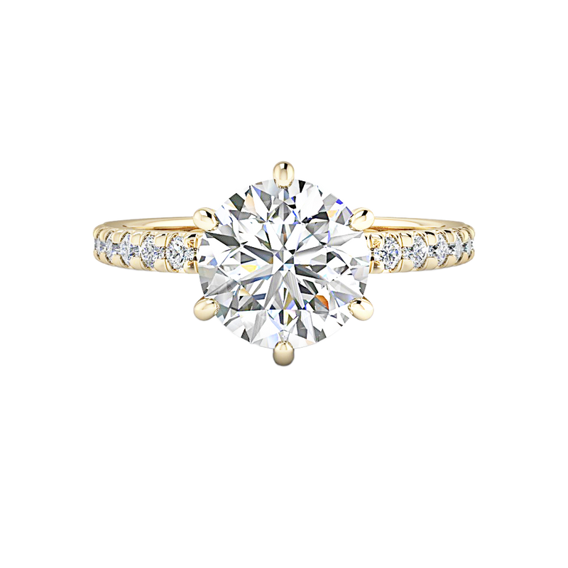 14kt Gold Lab Grown Diamond Engagement Ring French Set