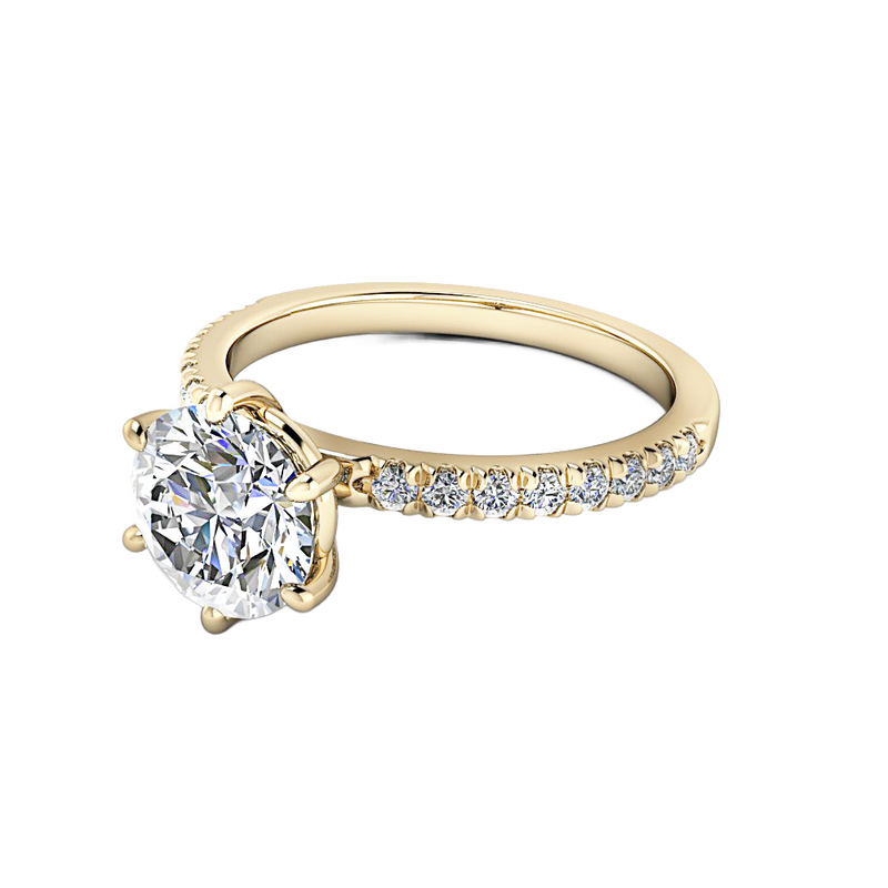 14kt Gold Lab Grown Diamond Engagement Ring French Set