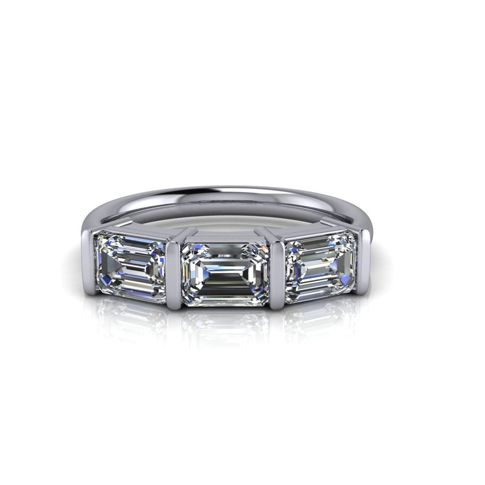 Frieda Emerald Cut Lab Diamond Anniversary Ring 1.11 CTW