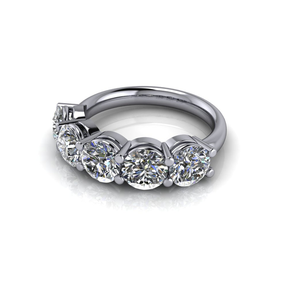 Alma Moissanite 5-Stone Anniversary Ring 3.10 CTW