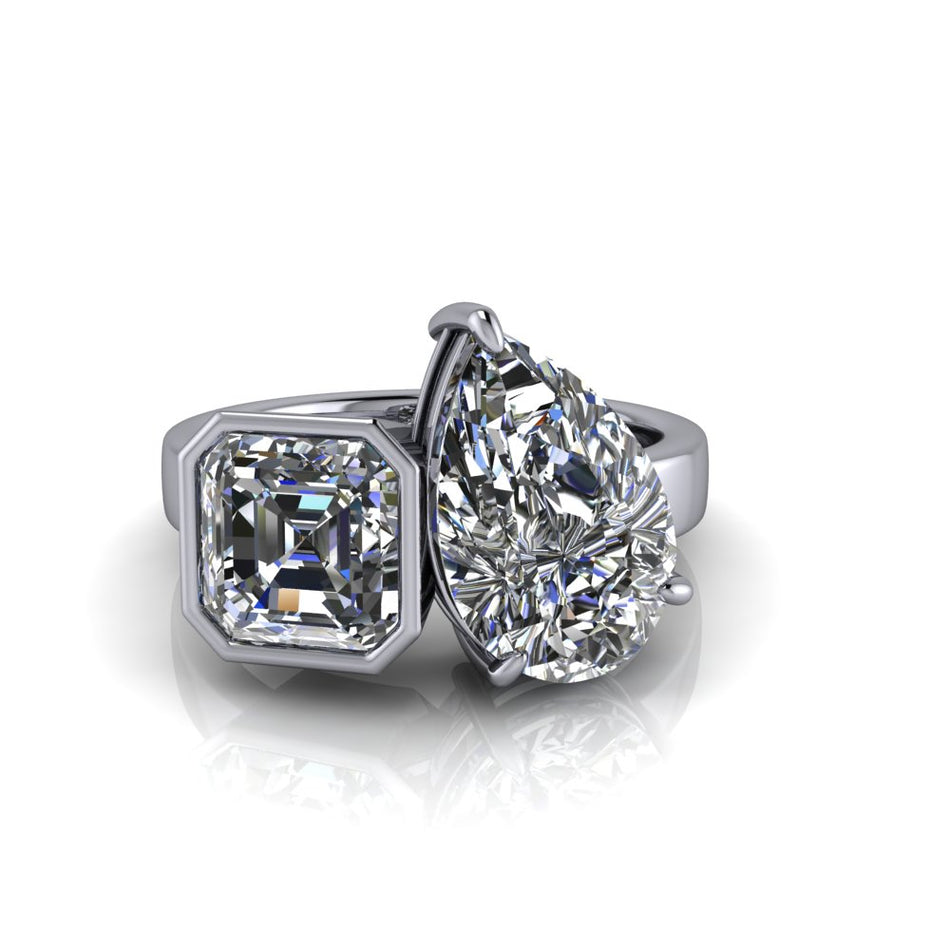 Kimalia Moissanite Two Stone Ring 5ctw