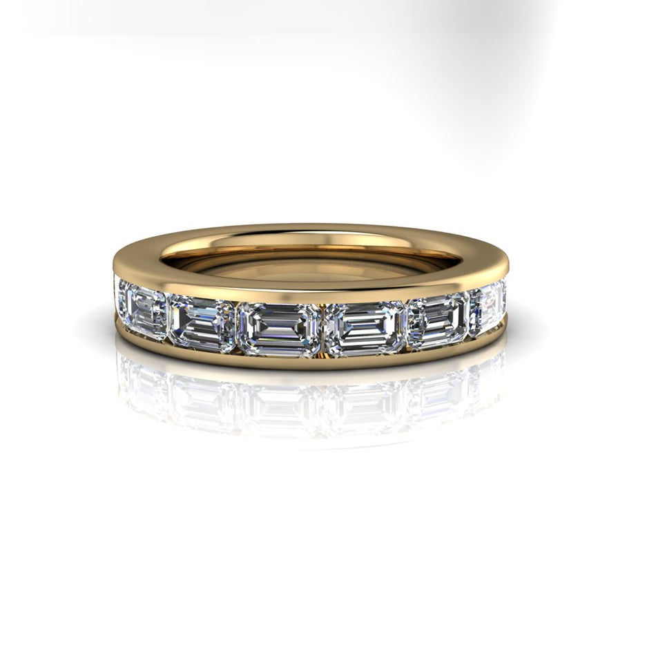 Vienna 3/4 Eternity Band Emerald Cut Moissanite