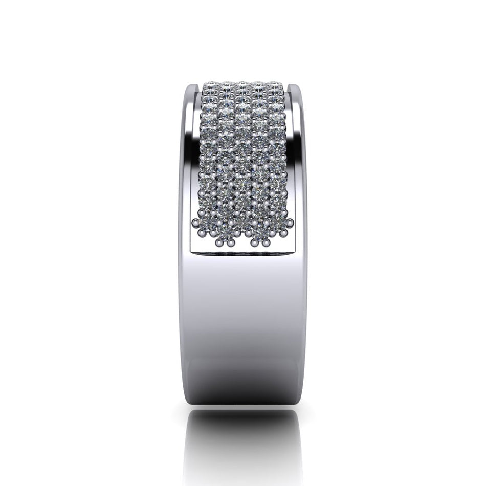 Men's Gold Pave Wedding Band .70 ctw