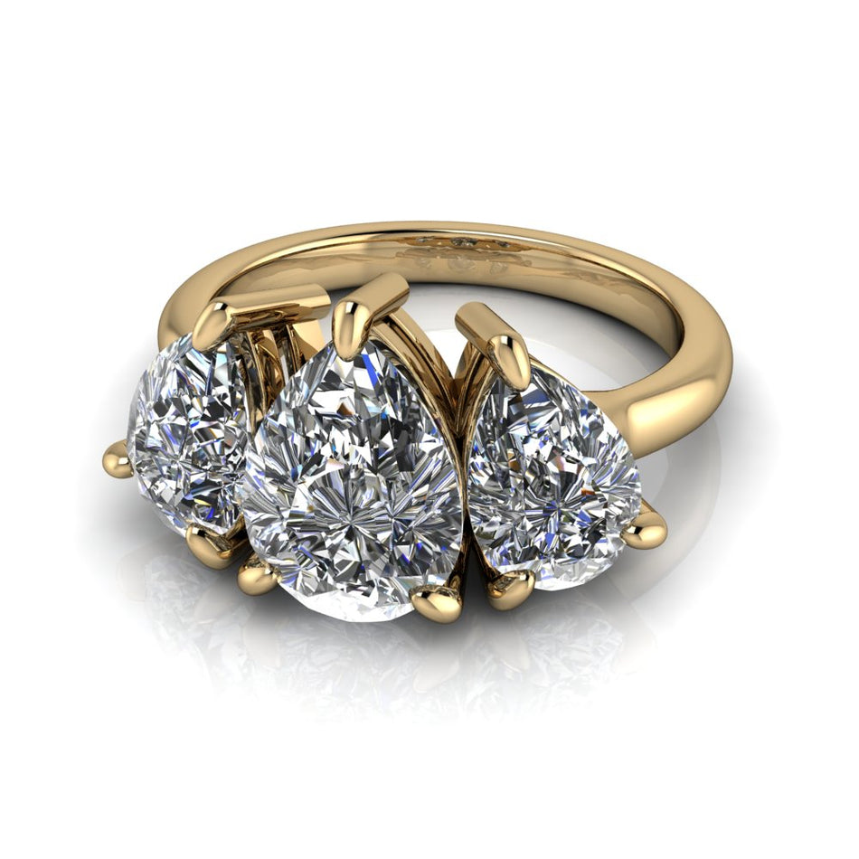 Meara Pear Three Stone Lab Diamond Ring 4CTW