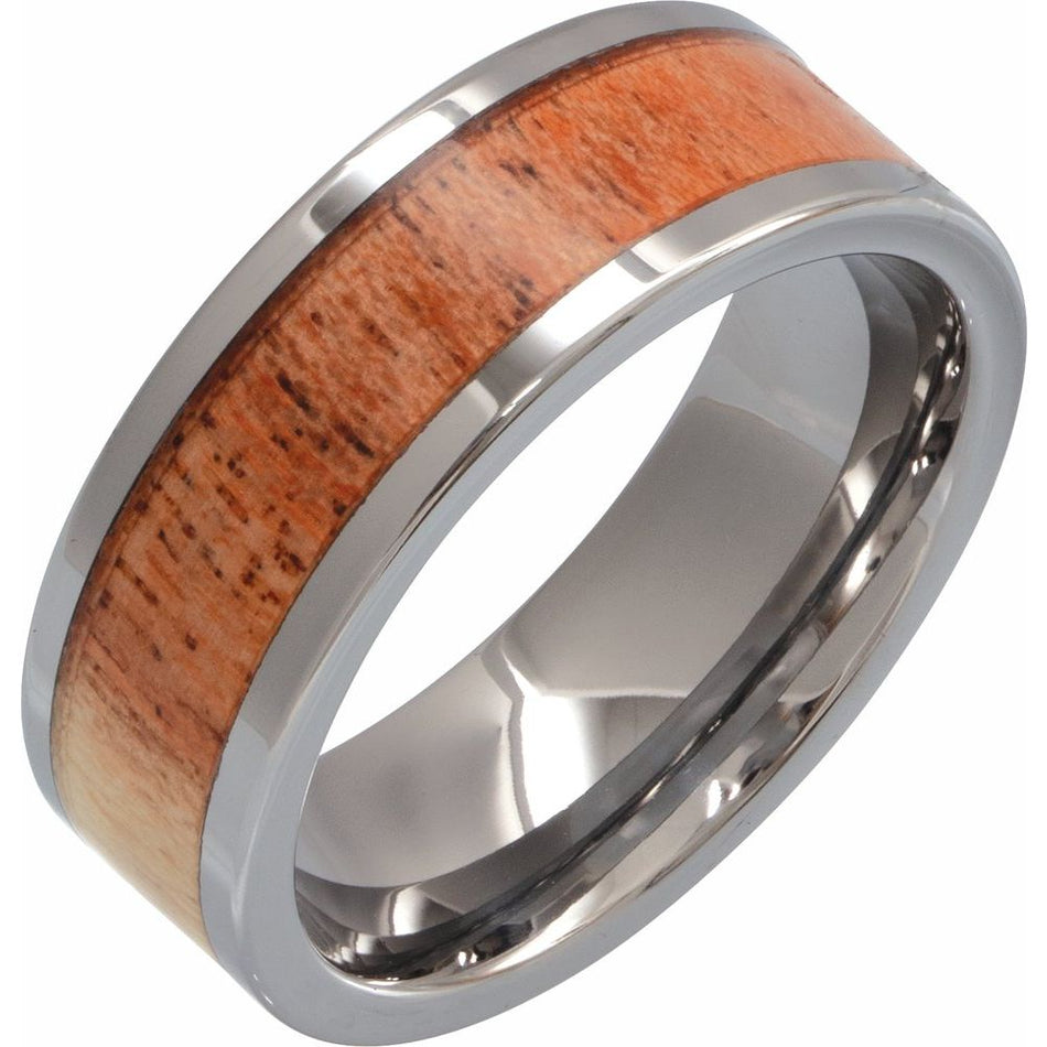 Tungsten Mesquite Wood Inlay 6mm Comfort-Fit Flat Band