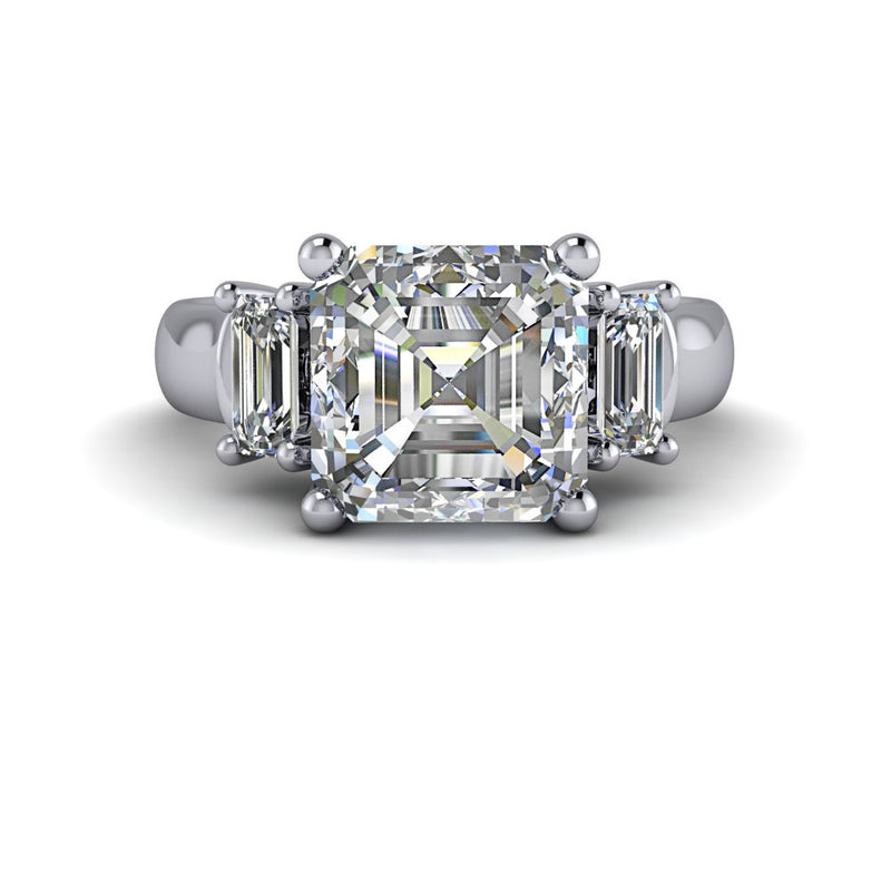 Asscher & Emerald Cut Lab Grown Diamond Engagement Ring