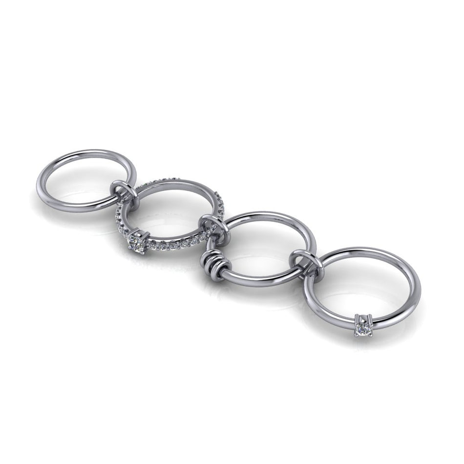 Adhara Diamond Connected Rings .87 ctw