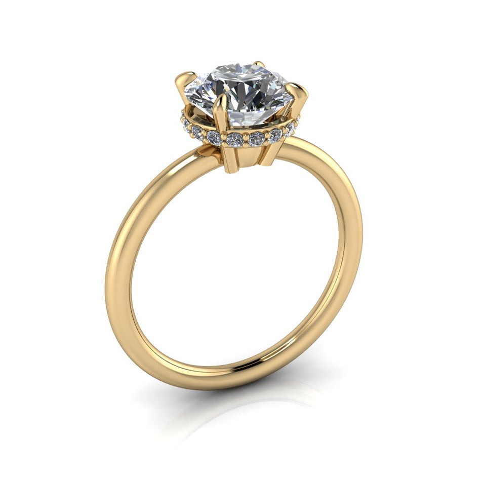 Hidden Halo Solitaire Engagement Ring 2.11 ct.