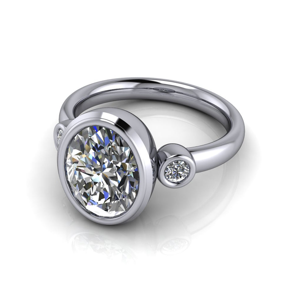 Tiffany Bezel Set Engagement Ring Lab Diamond 2.37 CTW