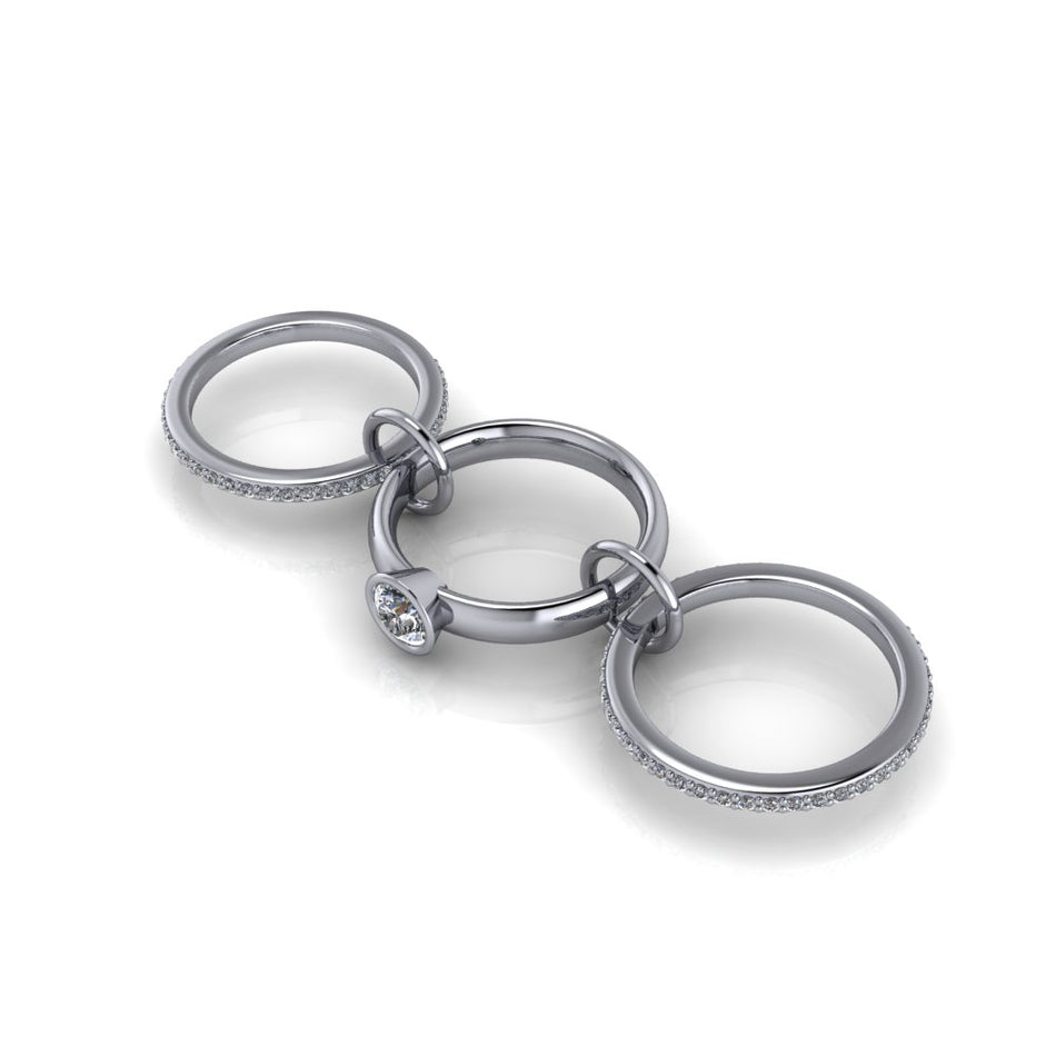 Sirius Diamond Connected Rings 1.14 ctw