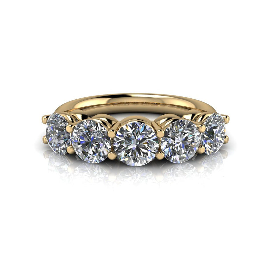 Alma No. 2 Lab Diamond 5-Stone Anniversary Ring 2 CTW