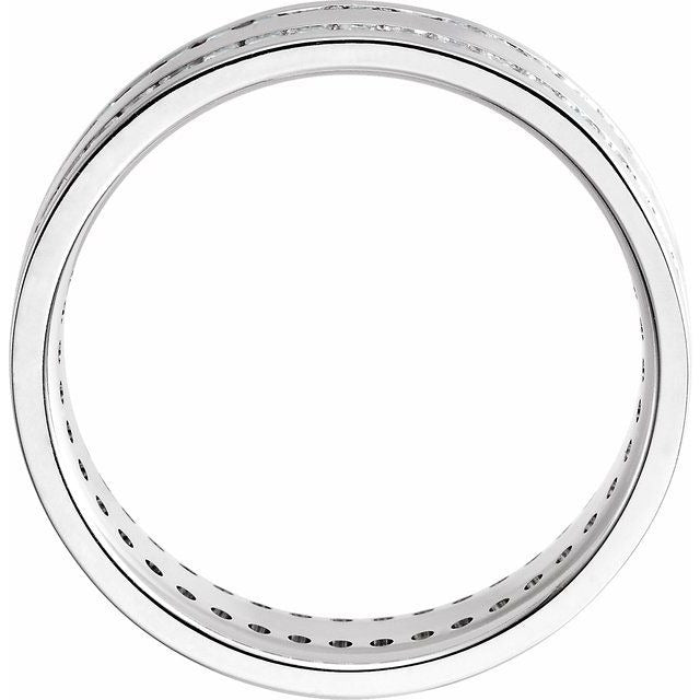 7mm Men's Diamond Wedding Band Comfort Fit 1.8 CTW