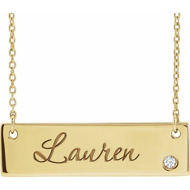 Engravable Bar Necklace