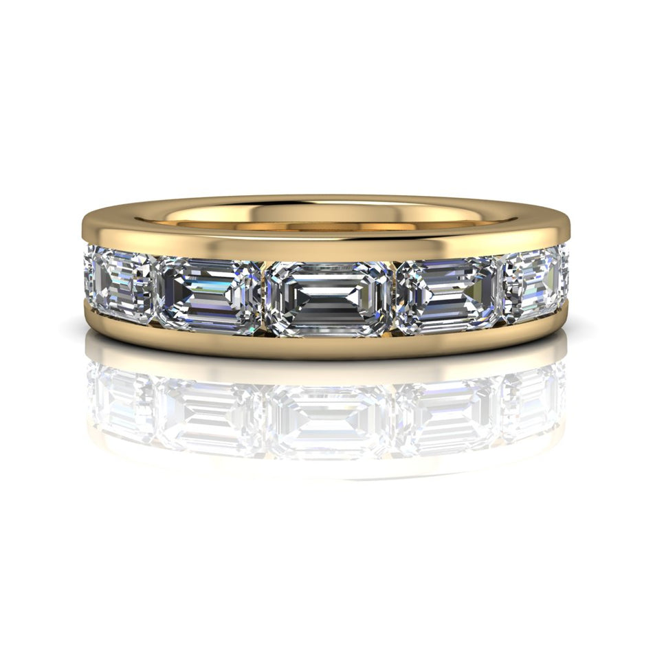 Olympia 3/4 Eternity Band Emerald Cut Moissanite 4ctw