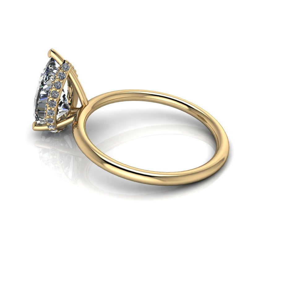 Aria No. 1 Hidden Halo Pear Lab Diamond Ring 2.14 ctw