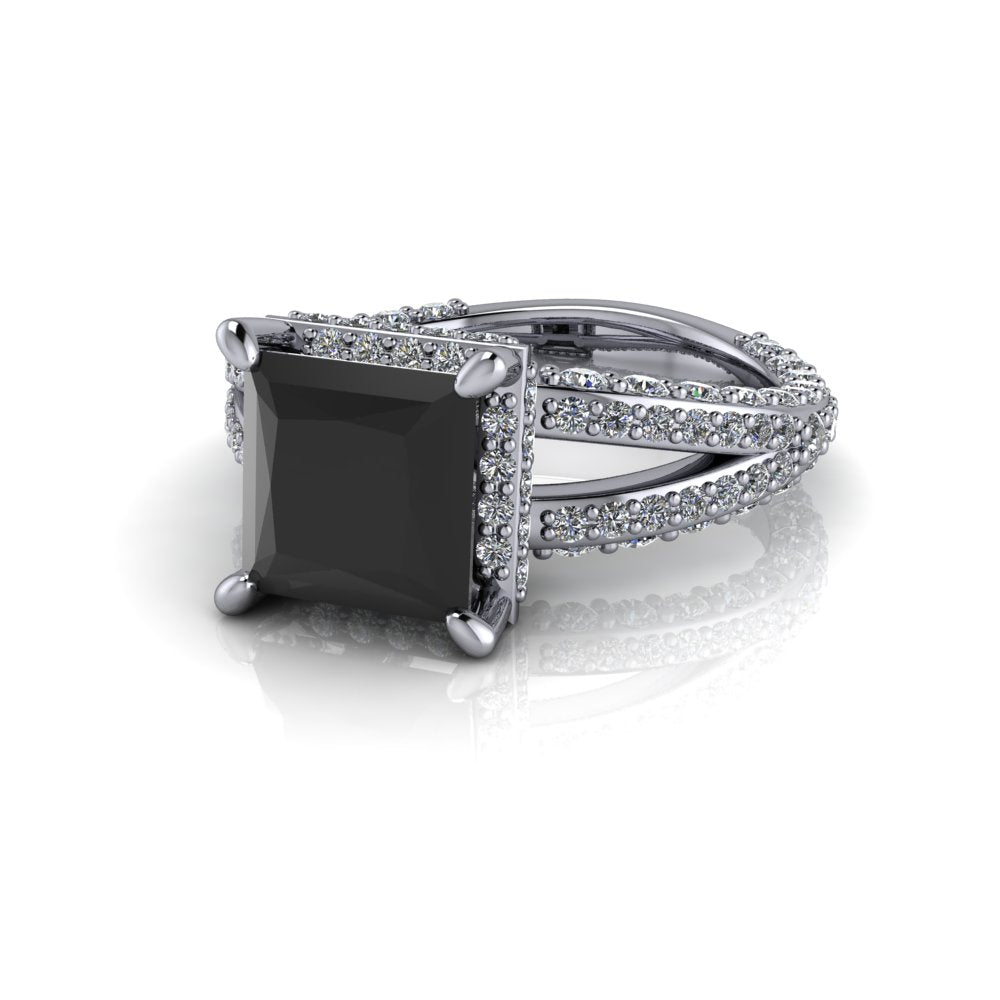 Selma Black Diamond Engagement Ring Bel Viaggio Designs