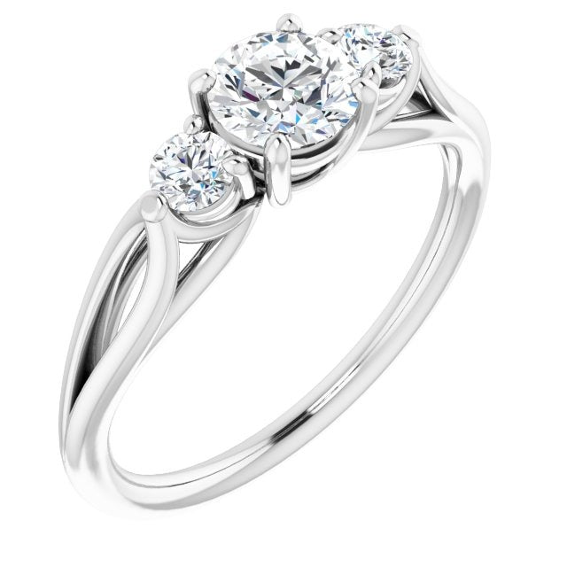 Three Stone Anniversary Ring Lab Diamond .75 ctw