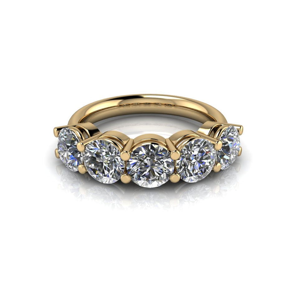 Alma Moissanite 5-Stone Anniversary Ring 3.10 CTW