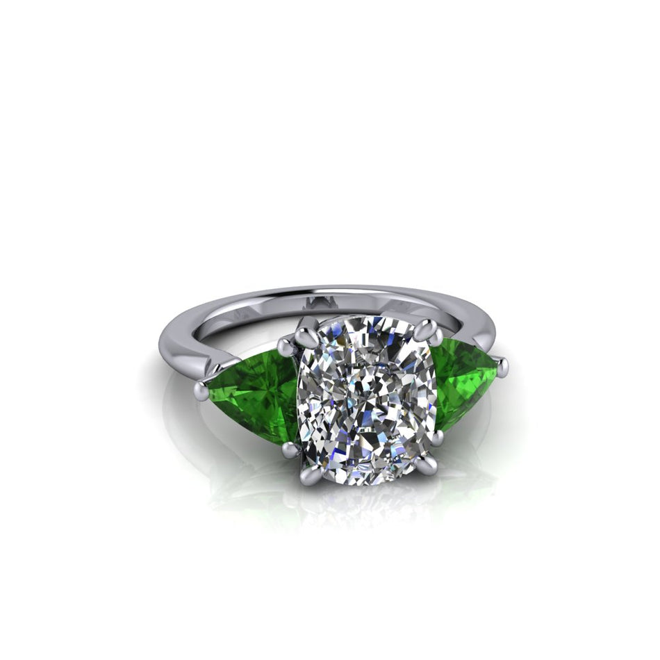 Sanibel Cushion Cut Three Stone Anniversary Ring 4.70 ctw