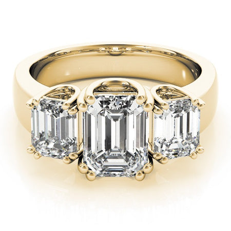 Emerald Cut Three Stone Lab Grown Diamond Ring Bel Viaggio Designs