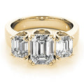 Emerald Cut Three Stone Lab Grown Diamond Ring Bel Viaggio Designs