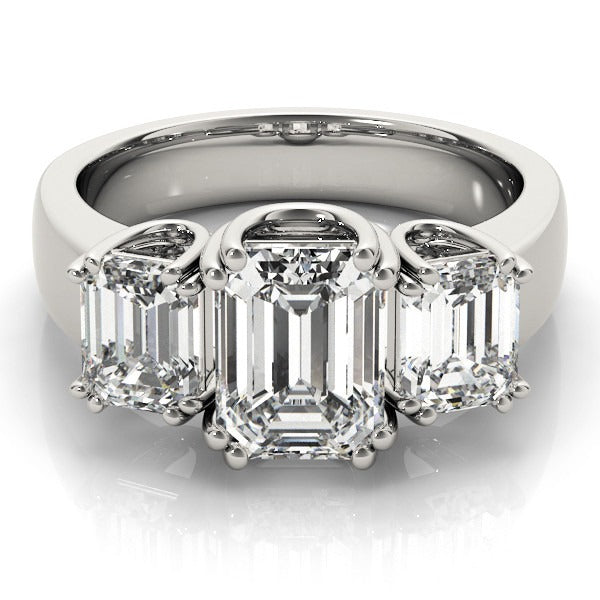 Emerald Cut Three Stone Lab Grown Diamond Ring Bel Viaggio Designs