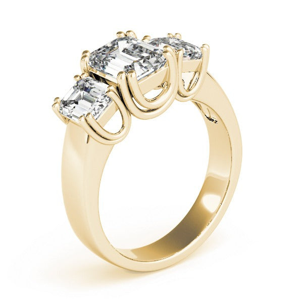 Emerald Cut Three Stone Lab Grown Diamond Ring Bel Viaggio Designs