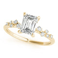 Scatter Engagement Ring Emerald Cut Lab Grown Diamond