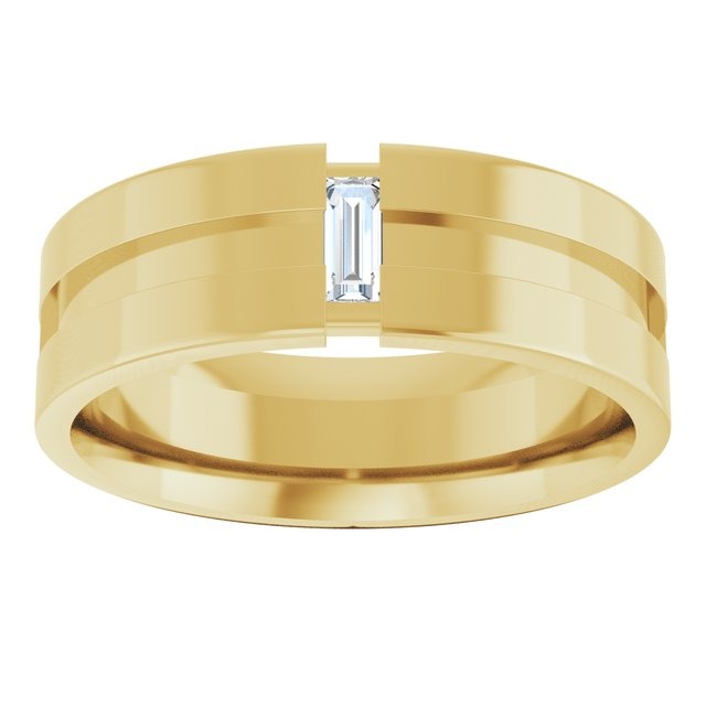 Diamond Baguette Men's Wedding Band