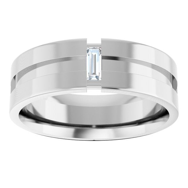 Diamond Baguette Men's Wedding Band