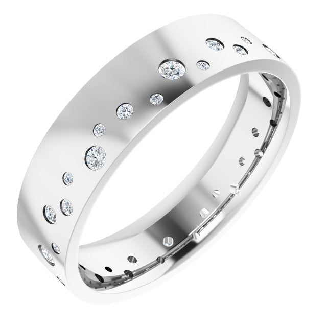 .38 CTW Men's Diamond Wedding Band 6mm