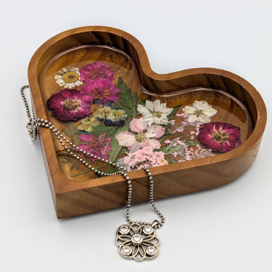 Wood Heart Jewelry Dish