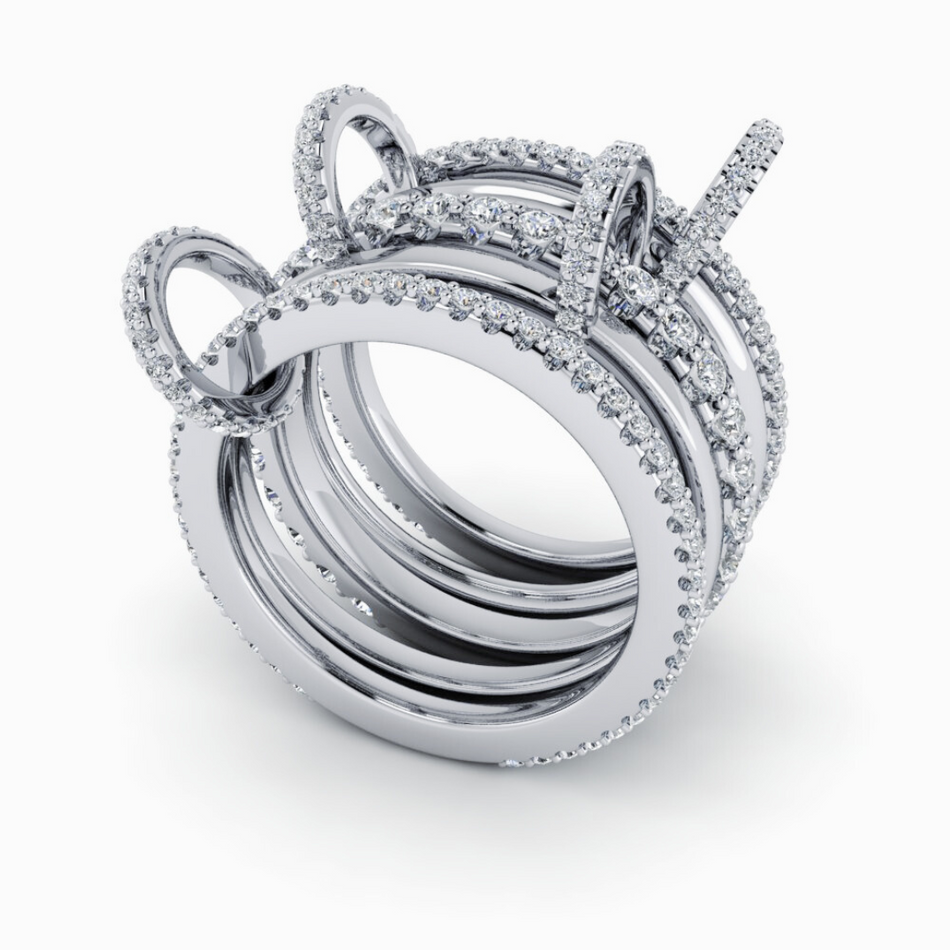 Fashion Silver Connected Rings No. 24