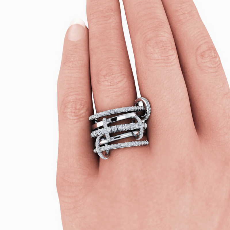 Fashion Silver Connected Rings No. 24