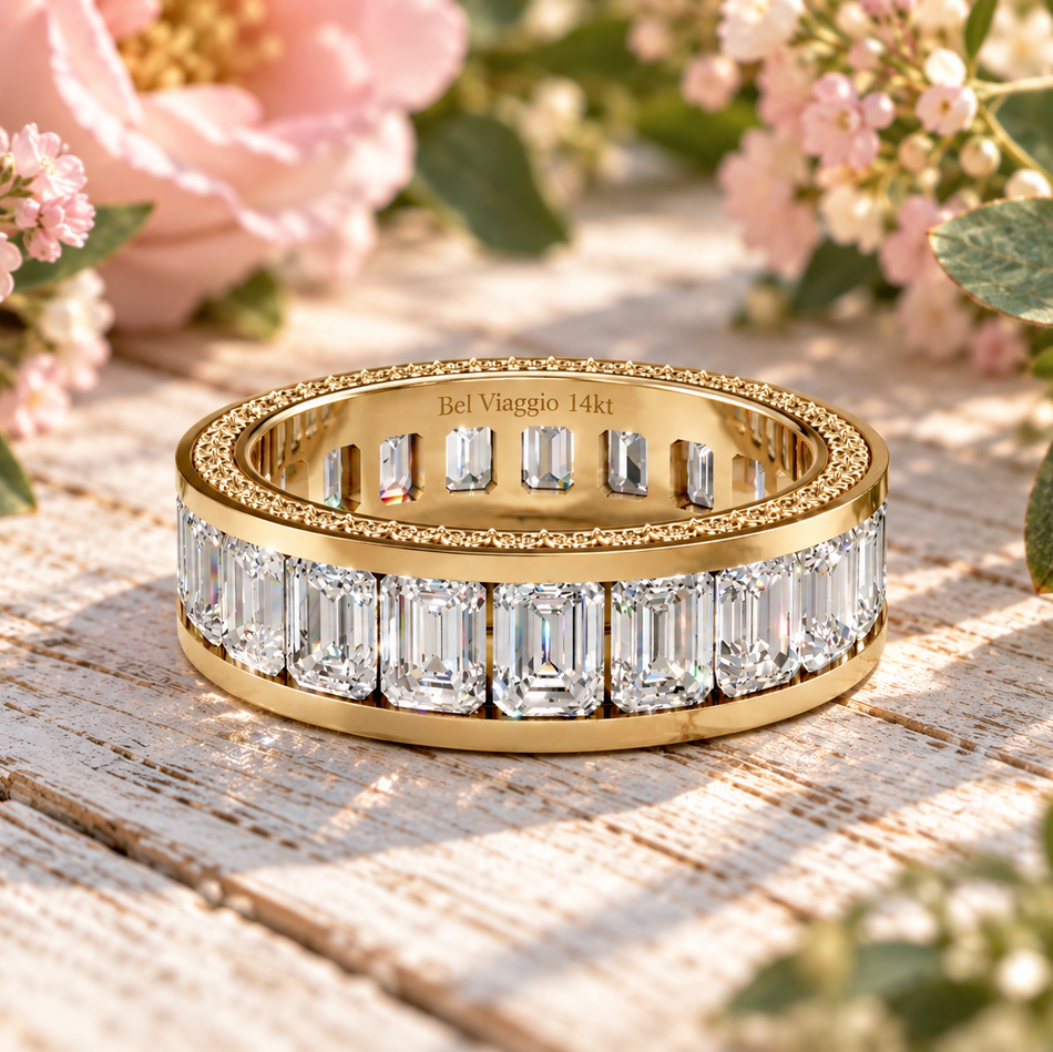 Emerald Cut Eternity Band, Lab Diamond 5.25 ctw