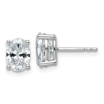 Oval Cut Lab Grown Diamond Solitaire Earrings 2 ctw