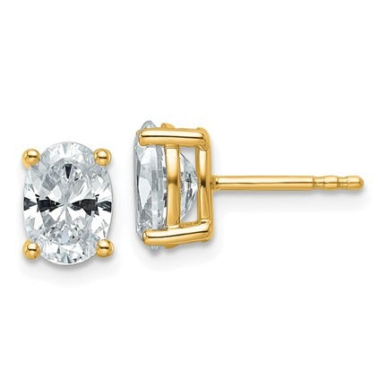 Oval Cut Lab Grown Diamond Solitaire Earrings 2 ctw