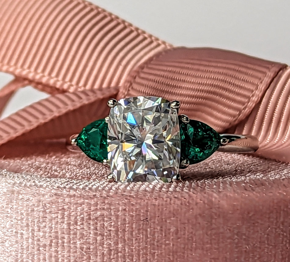 Sanibel Cushion Cut Three Stone Anniversary Ring 4.70 ctw