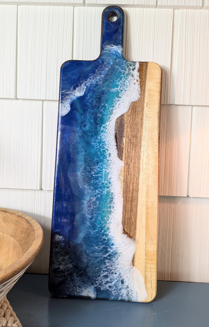 Ocean Waves Wood Charcuterie Board