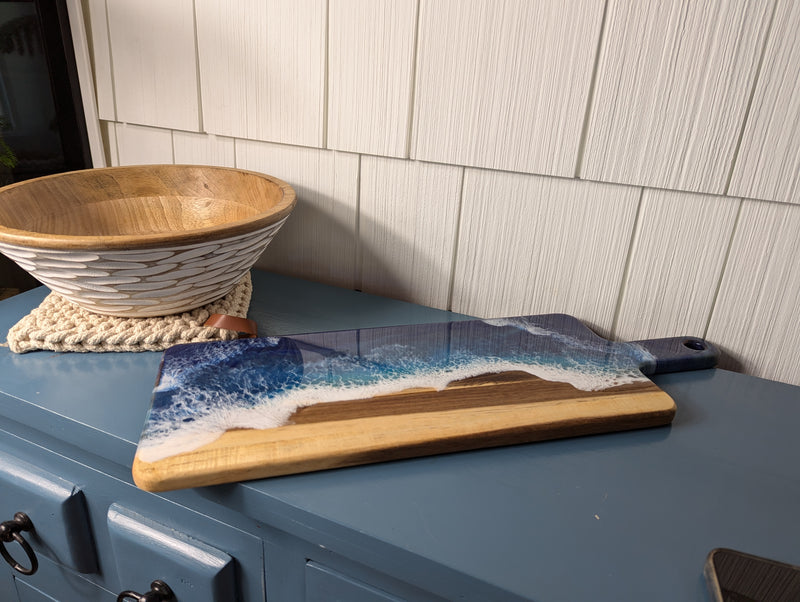 Ocean Waves Wood Charcuterie Board