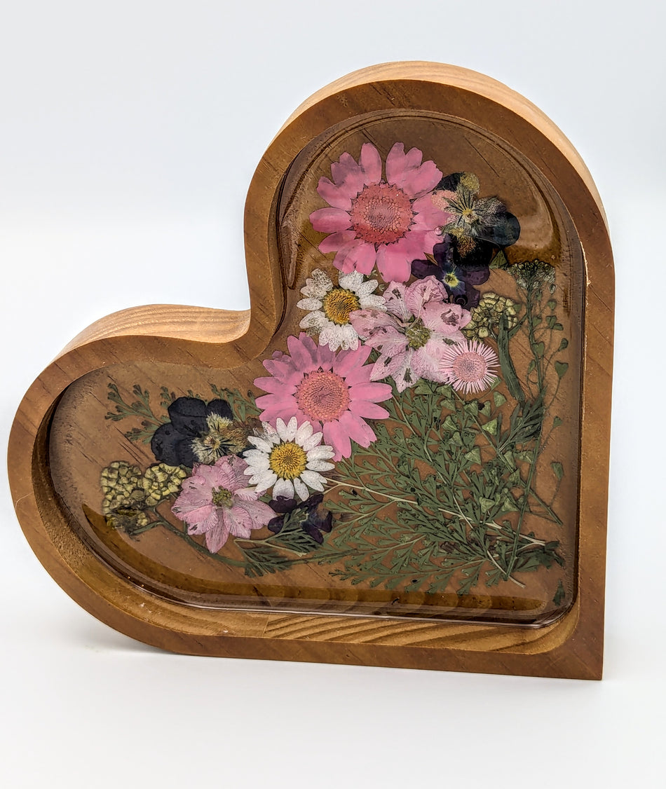 Wood Heart Jewelry Tray