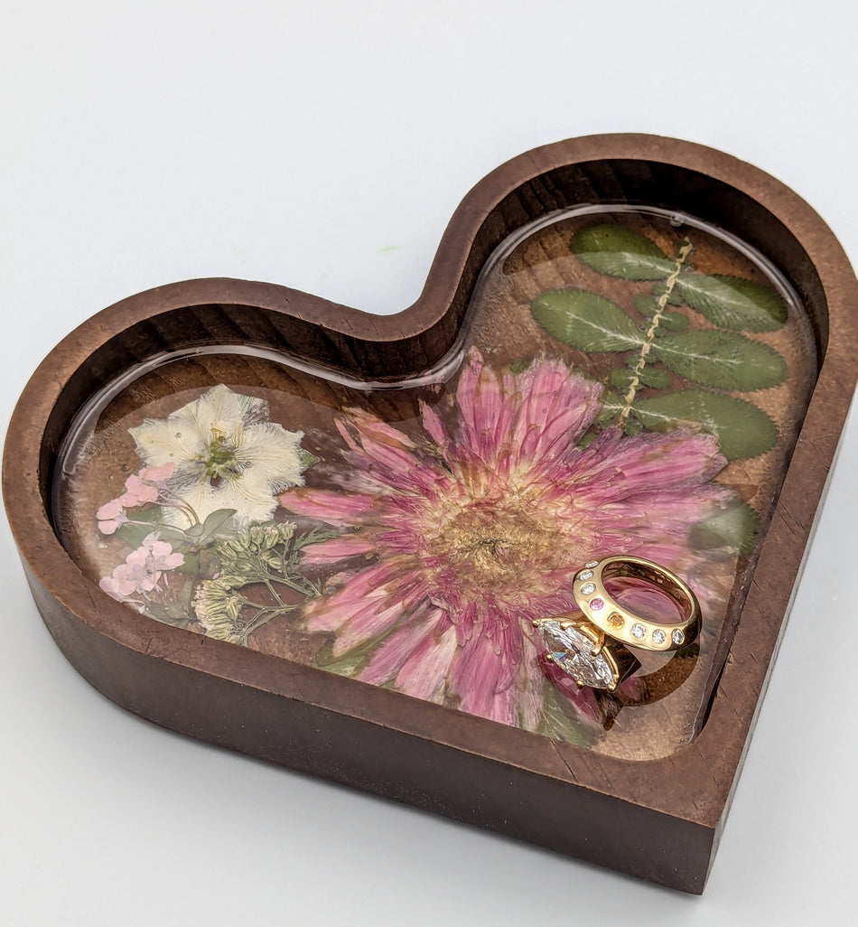 Wood Heart Jewelry Dish