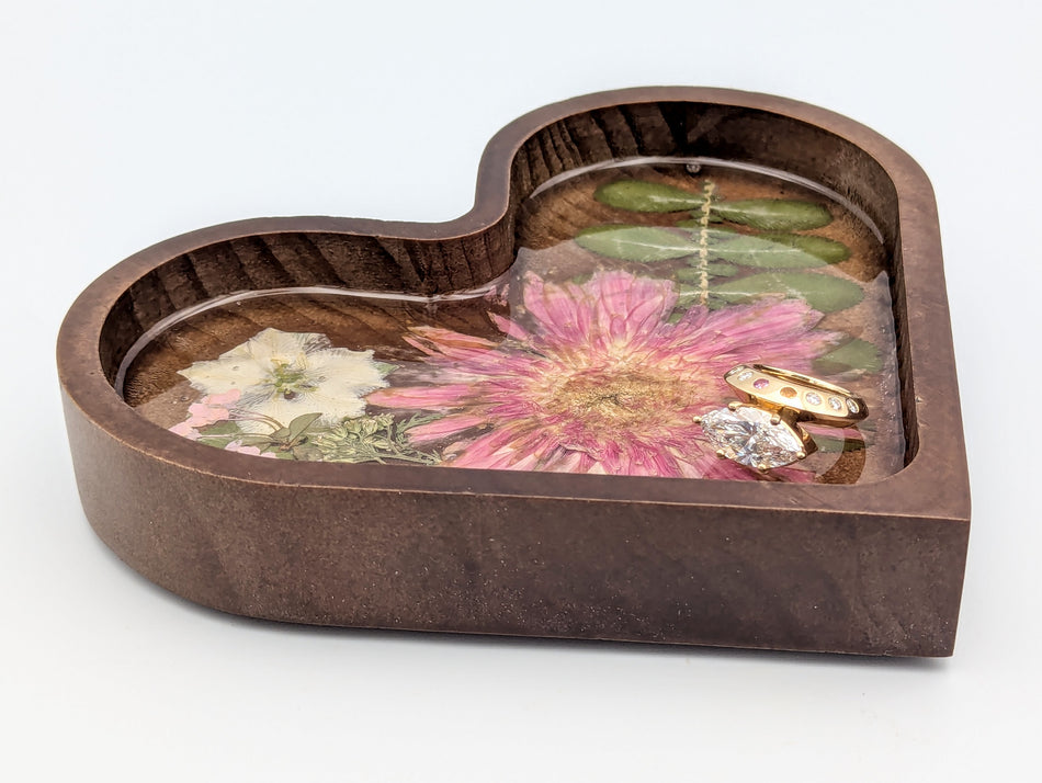 Wood Heart Jewelry Dish
