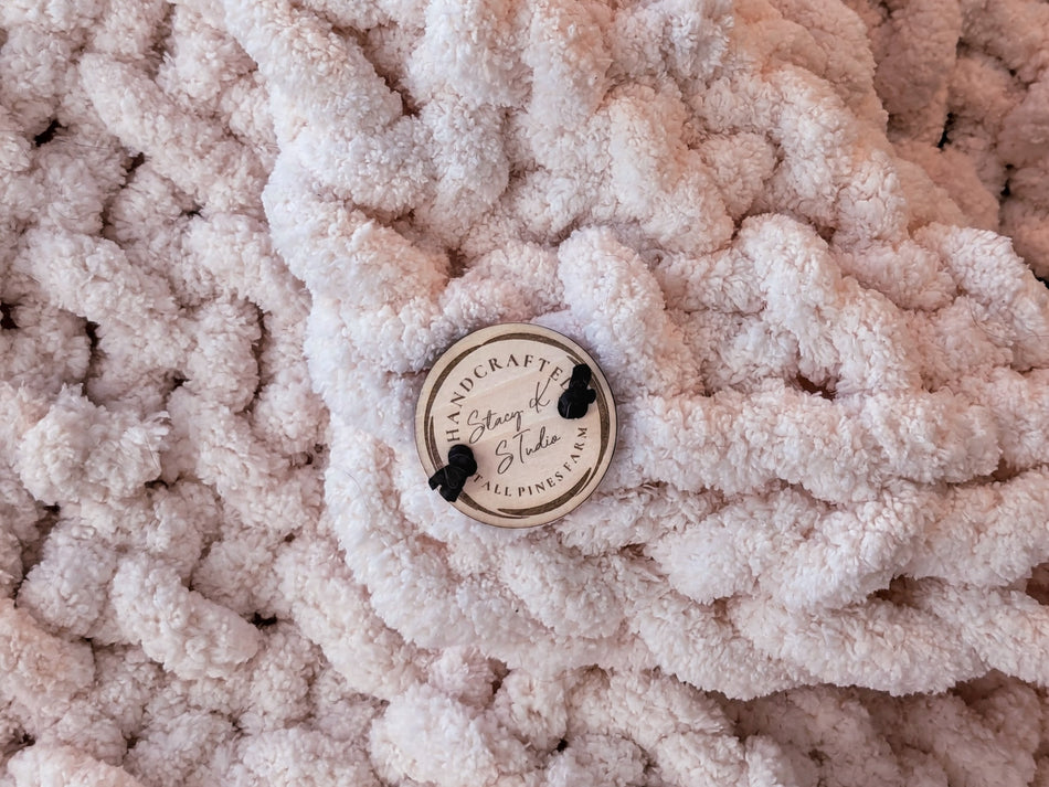 Chunky Throw Blanket Light Pink