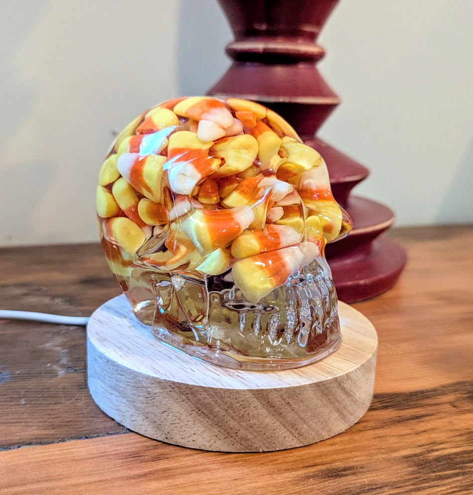 Light Up Skully, Candy Corn Halloween Decor