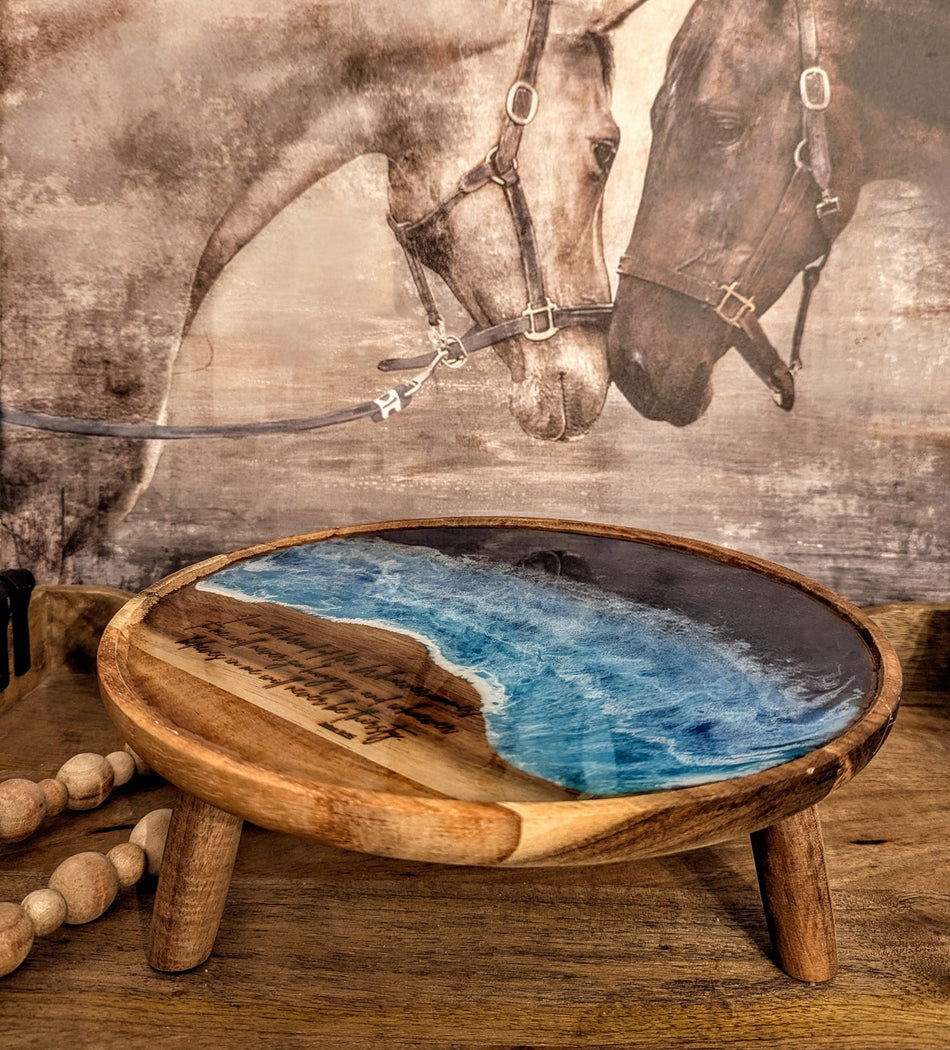 Ocean Waves Wood Hors d'oeuvre Tray